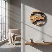 Transparent Earth | Resin & Olive Wood Wall Clock