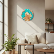 Deep Ocean | Resin & Olive Wood Wall Clock