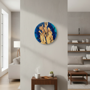 Blue Serenity | Resin & Olive Wood Wall Clock