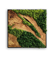 Custom Made Moss and Olive Wood Wall Art, Metal Frame Moss Wall Decor, Olive Wood and Moss Wall Art- Preserved Stabilized Moss Wall Decor BlackSeaResinWorks