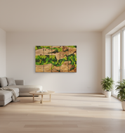 Custom Moss Wall Art | Olive Wood & Metal Frame | Preserved Moss Decor