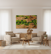 Custom Moss Wall Art | Olive Wood & Metal Frame | Preserved Moss Decor