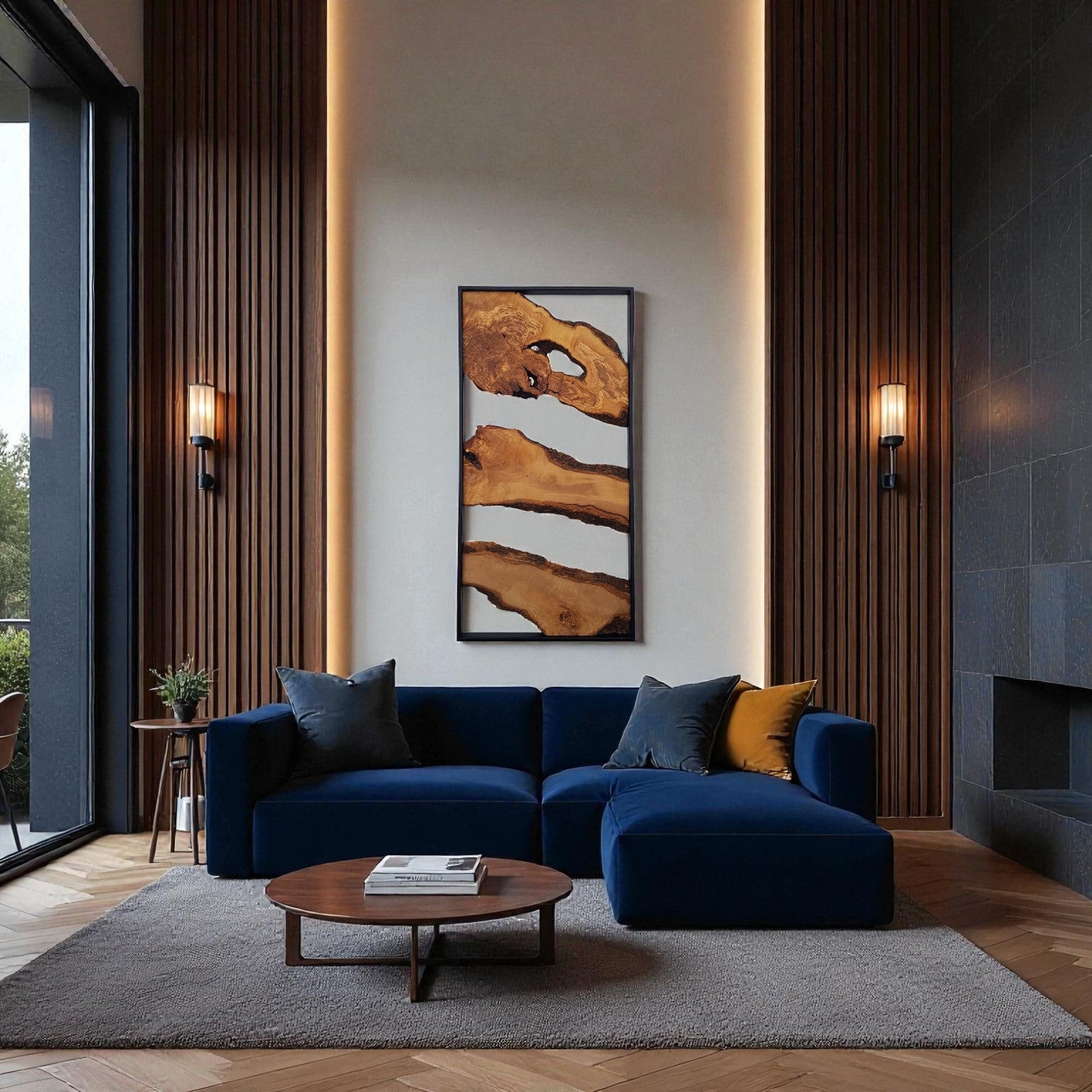 Olive Wood Motion  | Metal and Olive Wooden Wall Art