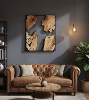 Nature Mosaic | Metal and Olive Wood Wall Art