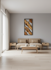 Metal and Olive Wood Wall Art | Live Edge Rustic Farmhouse Wall Decor