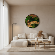 Moss and Olive Wood Wall Art in Metal Frame