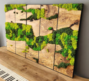 Moss Wall Decor, Custom Made Moss and Olive Wood Wall Art, Metal Frame, Olive Wood and Moss Wall Art- Preserved Stabilized Moss Wall Decor Artdesigna®