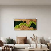 Olive Wood & Preserved Moss Wall Art | Custom Made Piece