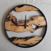 Custom Made Metal & Olive Wood Wall Clock, Wooden Wall Clock, Rustic Wall Clock, Unique Gift, Metal Clock, Home Gift, Housewarming gift BlackSeaResinWorks