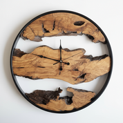 Rustic Time | Olive Wood and Metal Wall Clock