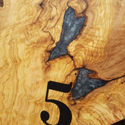 Blue Serenity | Resin & Olive Wood Wall Clock