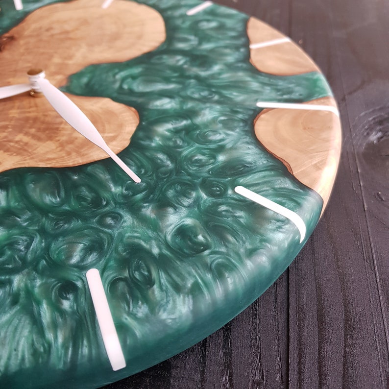 Deep Ocean | Resin & Olive Wood Wall Clock