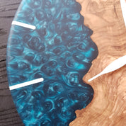 Deep Ocean | Resin & Olive Wood Wall Clock