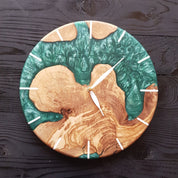 Deep Ocean | Resin & Olive Wood Wall Clock