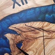 Mystic Rivers | Resin & Olive Wood Wall Clock