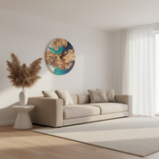 Custom Made Resin & Olive Wood Wall Clock