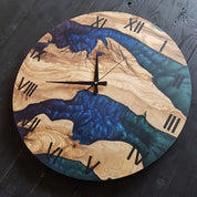 Mystic Rivers | Resin & Olive Wood Wall Clock