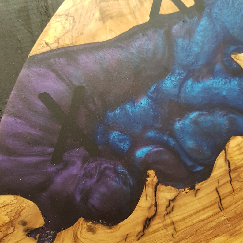 Mystic Rivers | Resin & Olive Wood Wall Clock