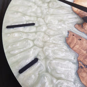 White Essence | Resin & Olive Wood Wall Clock