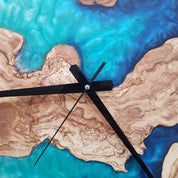 Ocean Fusion | Resin & Olive Wood Wall Clock