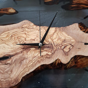 Transparent Earth | Resin & Olive Wood Wall Clock