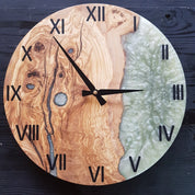 Forest Pearl | Resin & Olive Wood Wall Clock