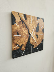 Dark Nature | Resin & Olive Wood Wall Clock