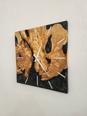 Dark Nature | Resin & Olive Wood Wall Clock