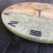Forest Pearl | Resin & Olive Wood Wall Clock