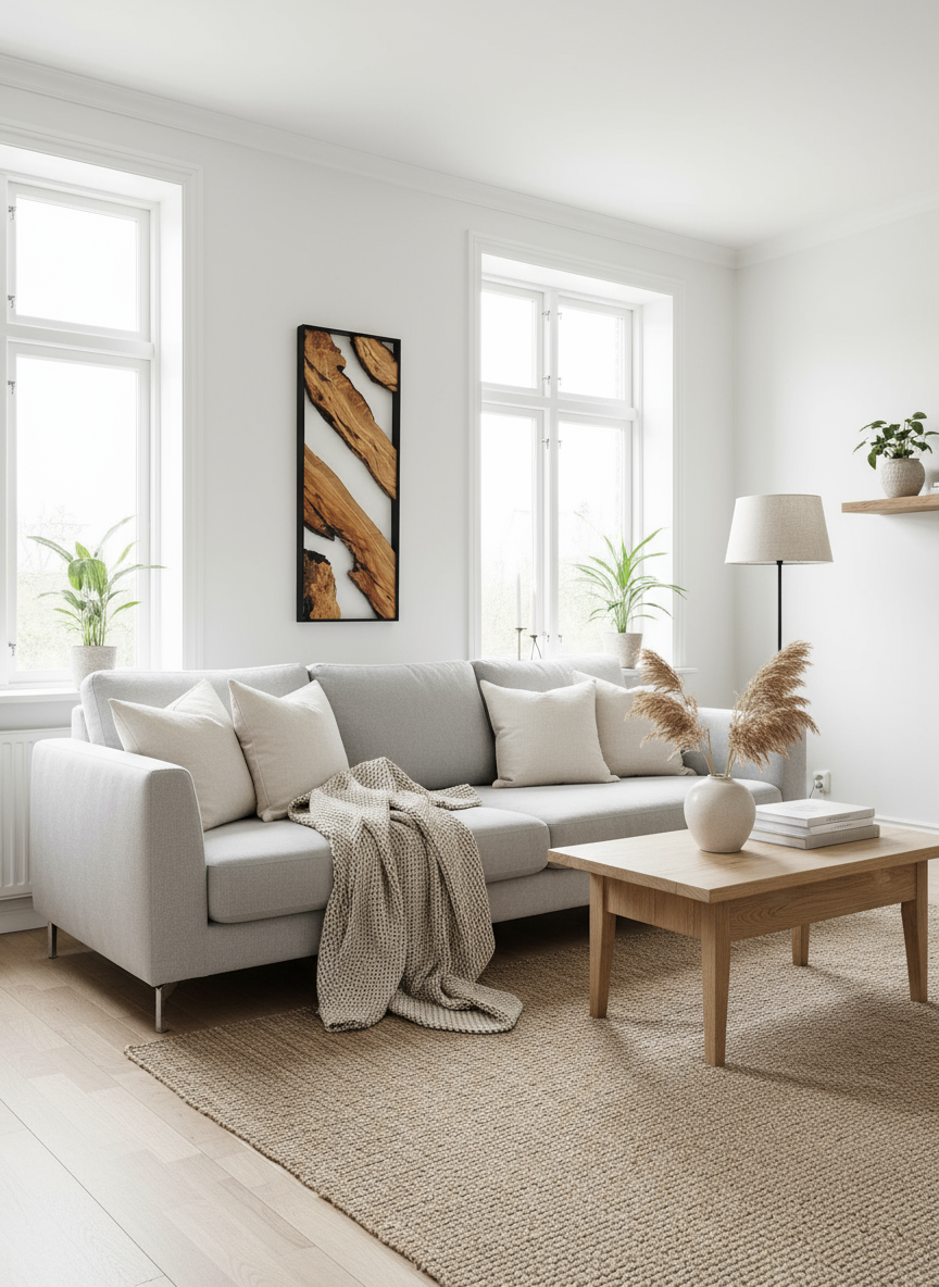 Metal and Live Edge Olive Wood Wall Art | Handcrafted Rustic Home Decor