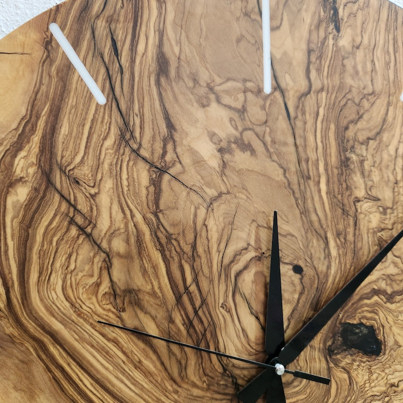 Golden Night | Resin & Olive Wood Wall Clock