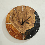 Golden Night | Resin & Olive Wood Wall Clock
