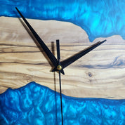 Aqua Roots | Resin & Olive Wood Wall Clock
