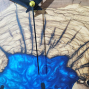 Blue Essence | Resin & Olive Wood Wall Clock