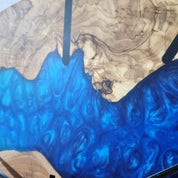 Blue Essence | Resin & Olive Wood Wall Clock