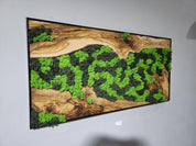 Nature’s River | Luxury Olive Wood & Preserved Moss Wall Art