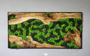 Nature’s River | Luxury Olive Wood & Preserved Moss Wall Art
