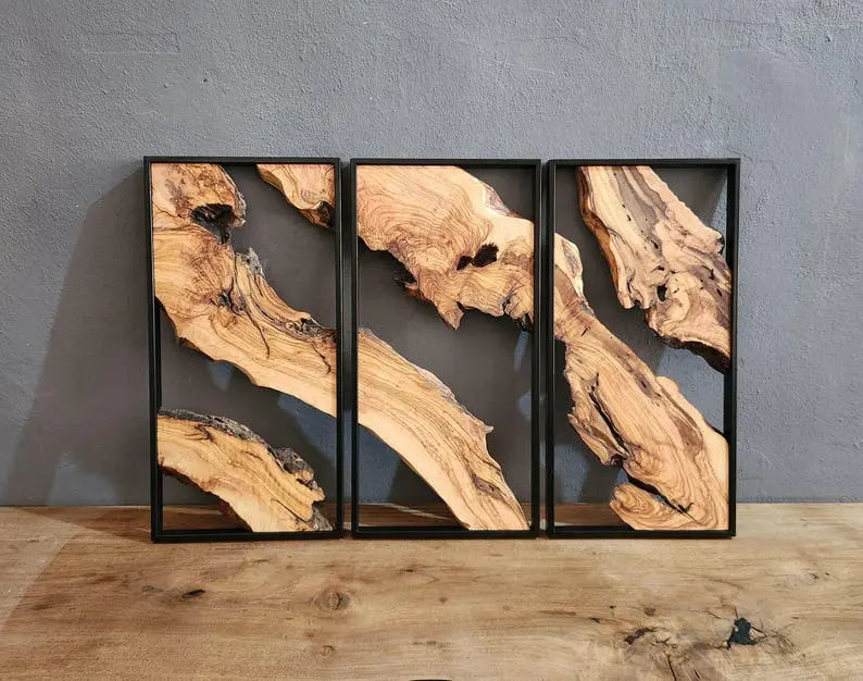 Olive Wood Waves | Handcrafted Wood Wall Decor BlackSeaResinWorks