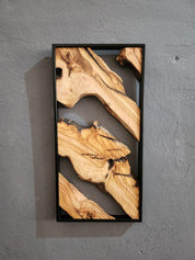Metal and Wooden Wall Art, Olive Wood Wall Decor, Wall Art, Housewarming Gift, Wood Wall Art, Rustic Wall Art, Live Edge Wood Wall Decor BlackSeaResinWorks