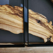 Set of 3 Metal and Wooden Wall Art, 3 Piece Olive Wood Wall Decor, Wall Art, Wood Wall Art, Rustic Wall Art, Live Edge Wood Wall Decor BlackSeaResinWorks