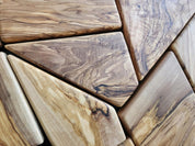 Olive Wood Wall Art | Geometric Mosaic Wooden Wall Panel