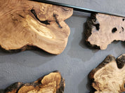 Natural Wood Wall Art with Live Edge Design in Black Frame