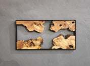 Natural Wood Wall Art with Live Edge Design in Black Frame