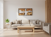 Natural Wood Wall Art with Live Edge Design in Black Frame