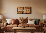 Natural Wood Wall Art with Live Edge Design in Black Frame