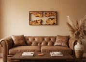 Natural Wood Wall Art with Live Edge Design in Black Frame