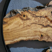 Wood Oasis | Olive Wood and Metal Wall Clock