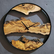 Wood Oasis | Olive Wood and Metal Wall Clock