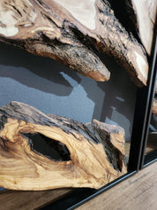 Olive Roots Trio | Metal and Olive Wooden Wall Art