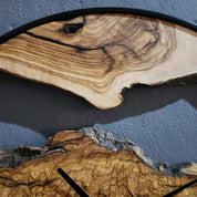 Wood Oasis | Olive Wood and Metal Wall Clock